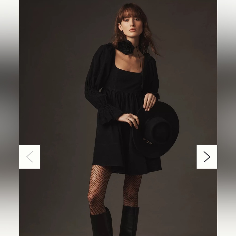 Pilcro by Anthropologie Black Babydoll Dress
